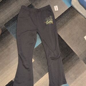 Peanuts Black 'Spooky' Crew Women's Open Bottom Fleece Sweatpants Size Xl